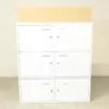 Bank of 6 White Lockers with Optional Oak/Pink Planter - LOC209