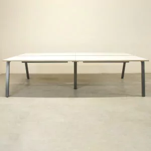 Workstories Pod of 4 White 1400mm Desks - LOC164