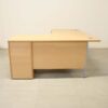 Beech Left Hand 1600mm Crescent Desk with Fixed Pedestal - EMS003