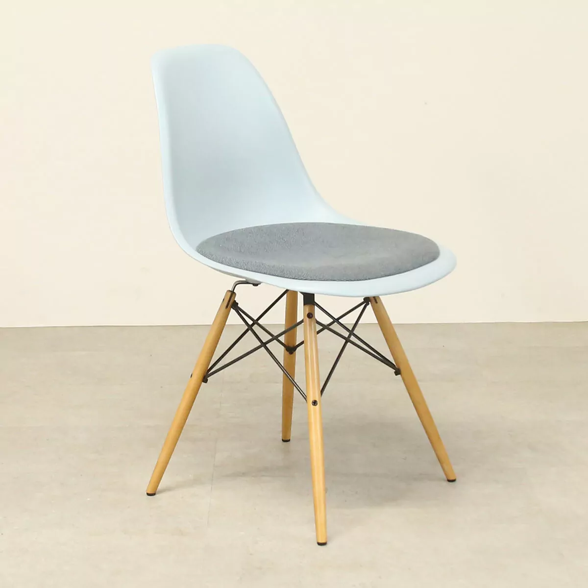 Vitra Eames DSR Egg Shell Blue Eiffel Moulded Plastic Chair - LOF