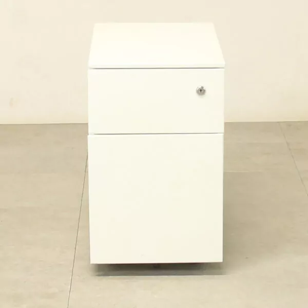 White Narrow Mobile Pedestal - ENV446