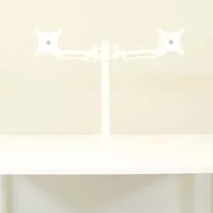 White Dual Monitor Arms - GOR368