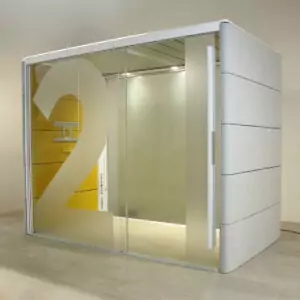 Orangebox AIR-22 Half Square Fixed Roof  2-4 Person Enclosed Meeting Pod - VBG015A