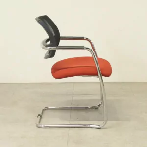 Donati Orange with Black Mesh Back Stacking Meeting Chair