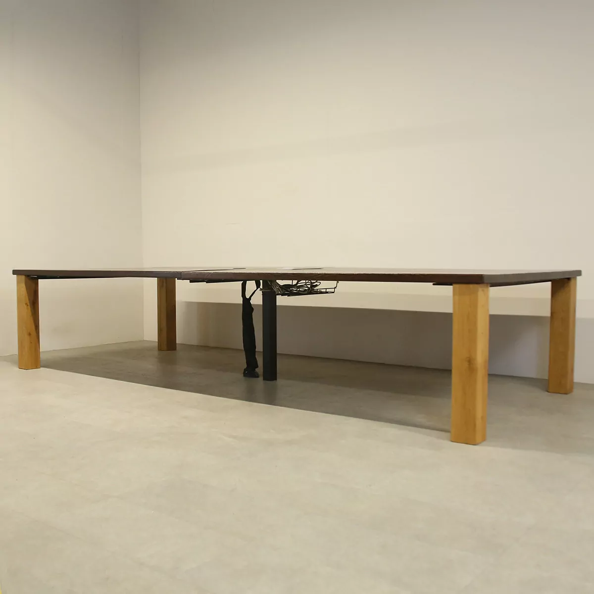 Stained Solid Oak 3610 x 1590 Meeting Table with Power/Data