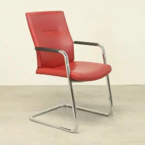 Connection Red Leather Meeting Chair