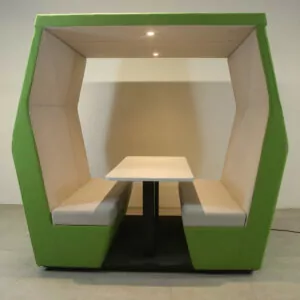 JDD Bill 6 Seat Green & Grey Carriage Booth with Light Grey Table