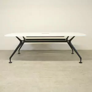 Orangebox White 2200 x 1200 Meeting Table with Cut Out