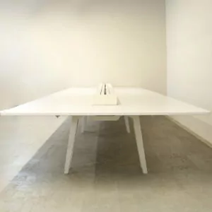Vitra Joyn Pod of 8 Straight White Desks with Meeting Point