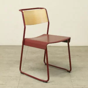VG&P Utility Canteen Chair Burgundy Leather Seat