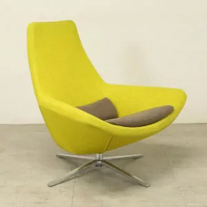 B&B Italia Metropolitan ME100 Mustard/Grey Swivel Lounge Chair