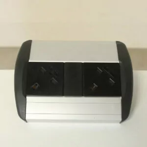 Black/Silver Desk Mounted Power Pack