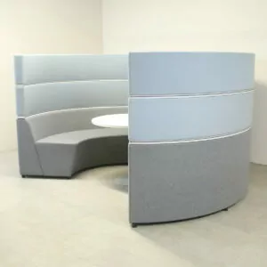 Connection Grey & Light Blue Seating Booth with Table