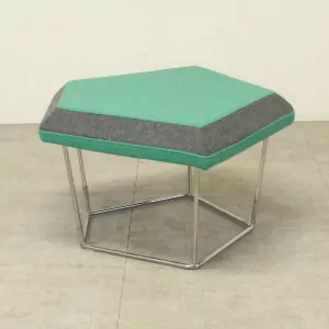 Frovi Green Stool With Grey Edge