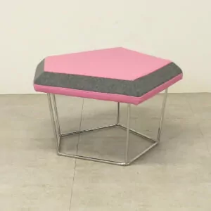 Frovi Pink Stool With Grey Edge