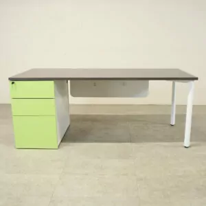 Gresham Midnight Ash 1800mm Combi Desk with Lime Green - As NewPedestal