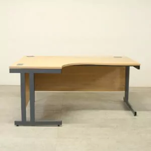 L&P Oak 1600mm L/H Crescent Desk