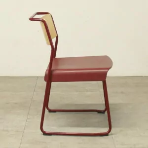 VG&P Utility Canteen Chair Burgundy Leather Seat