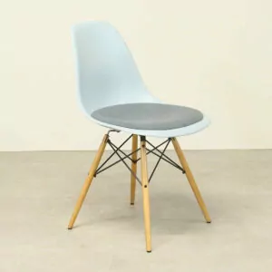Vitra Eames DSR Egg Shell Blue Eiffel Moulded Plastic Chair