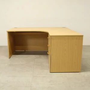 Imperial Oak 1600mm R/H Crescent Desk with D/H Pedestal