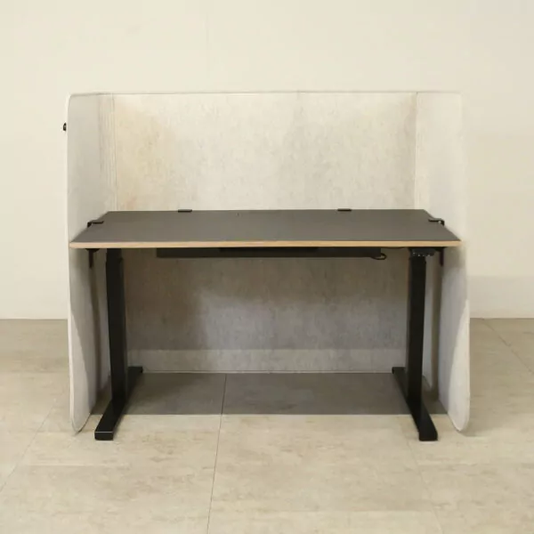 Linak H/A Black 1200mm Desk with Grey Screen Surround
