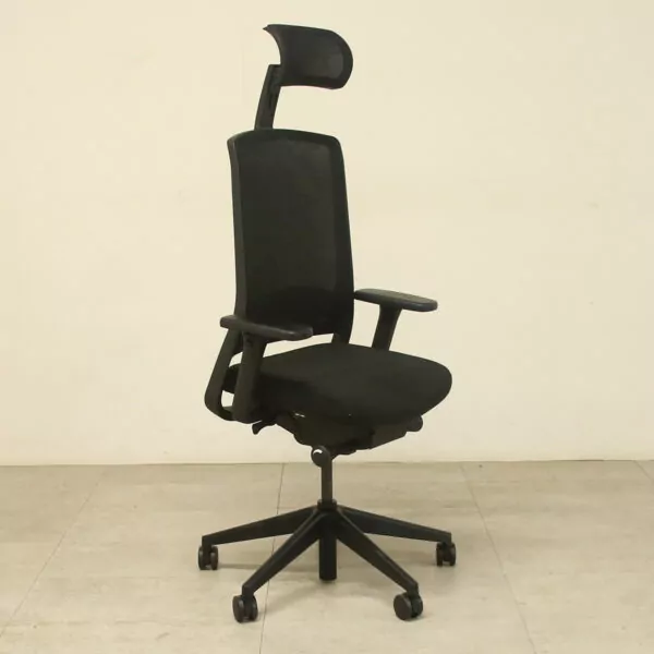 I Am Techo Black Mesh Back Operators Chair with Headrest - ENV358