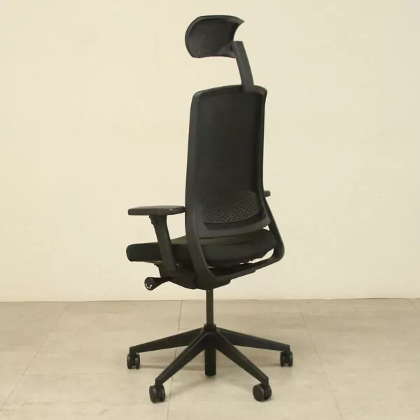 I Am Techo Black Mesh Back Operators Chair with Headrest - ENV358