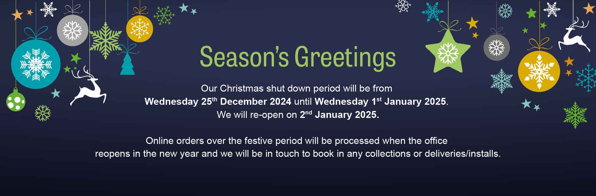 LOF Office Furniture closing times for chistmas 2024