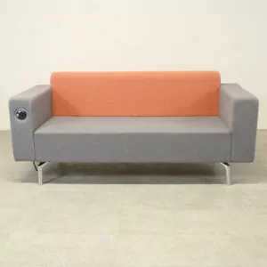 Orange & Grey Sofa with Power/Data