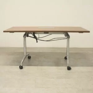 Kuschco Walnut 1500 x 755 Flip Top Table with Power/Data