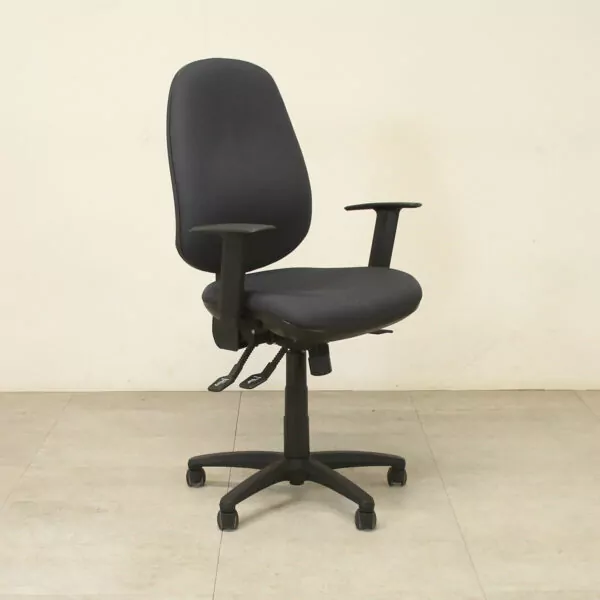 Ergonomic Dark Grey Operators Office Chair with Adjustable Arms