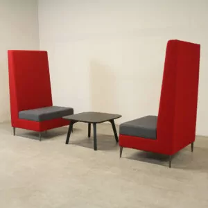 Pair of Red & Grey Single Seat Booths