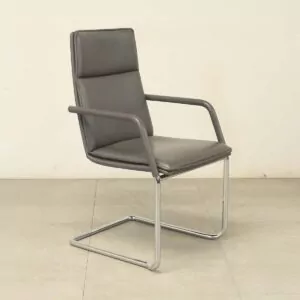 Brunner Fina Soft Grey Leather Meeting Chair - LOC253DS